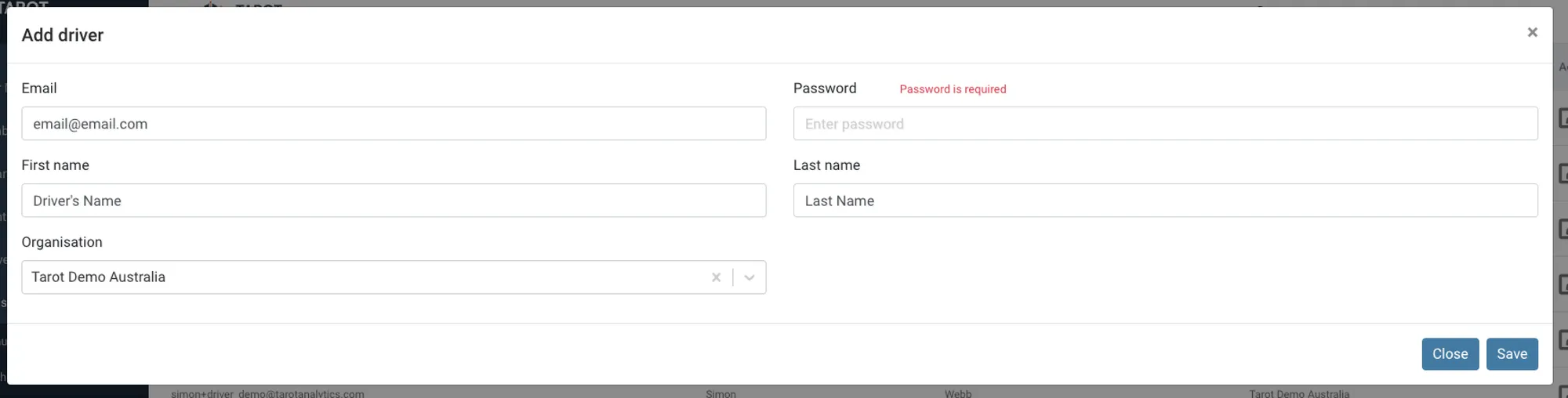 Add a Driver User