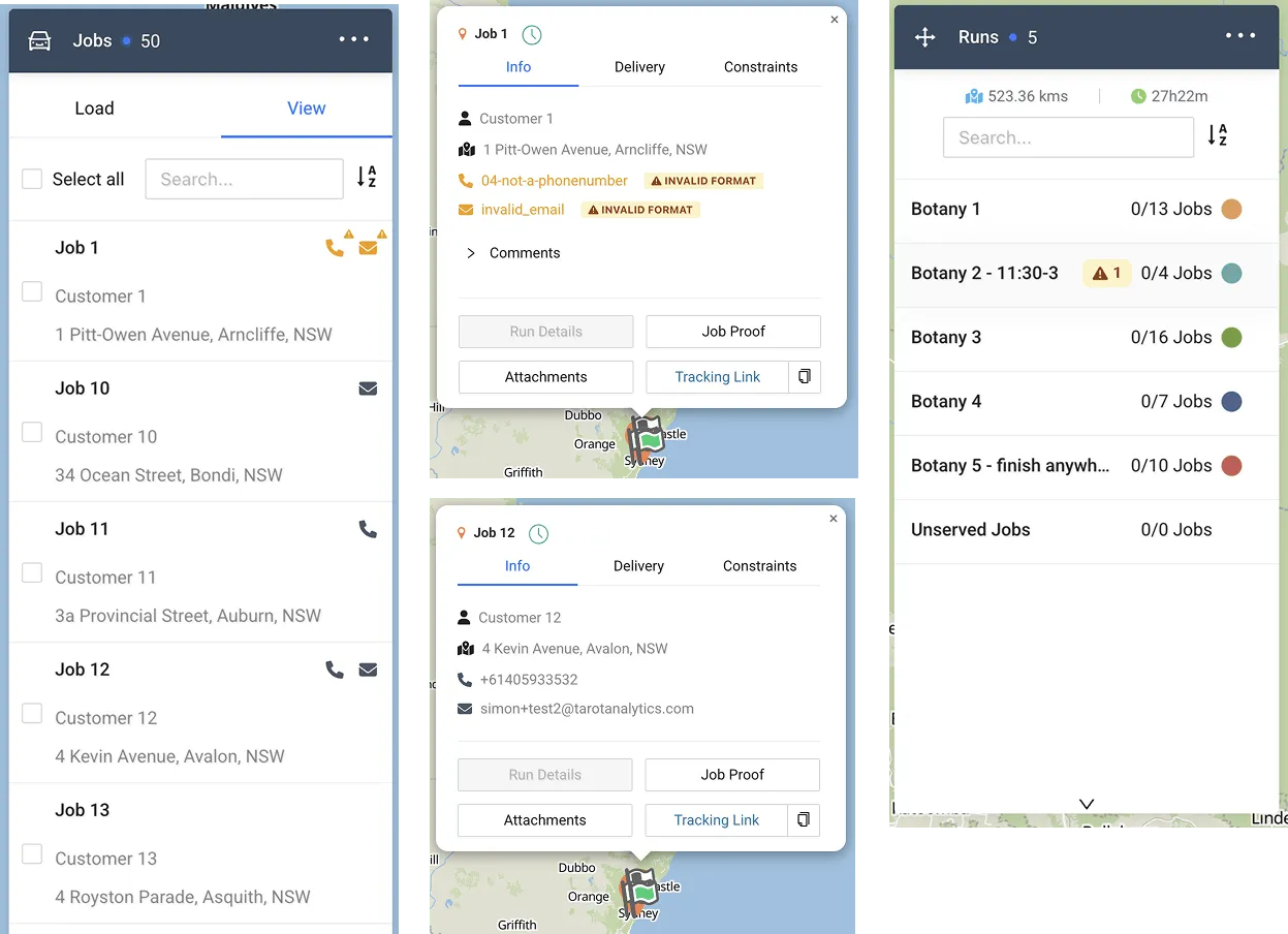 Customer Contact information in the platform